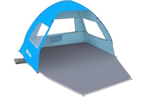 Gorich Easy Pop Up Beach Tent for 3-4 Person, UPF 50+ UV Protection Beach Umbrella Sun Shelter, Portable Lightweight Shade with Easy Foldable & Instant Setup