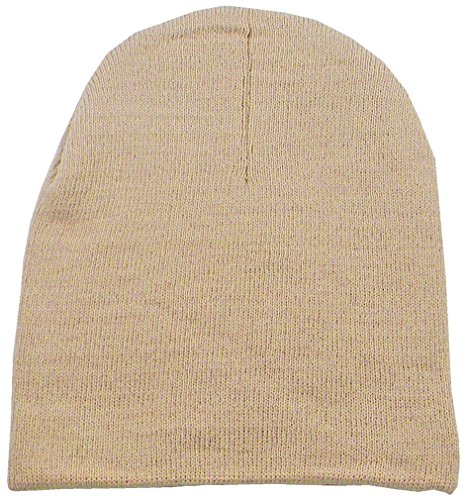 Simplicity Women/Men Single Color Plain Knit Ski Beanie Skull Hat, Khaki