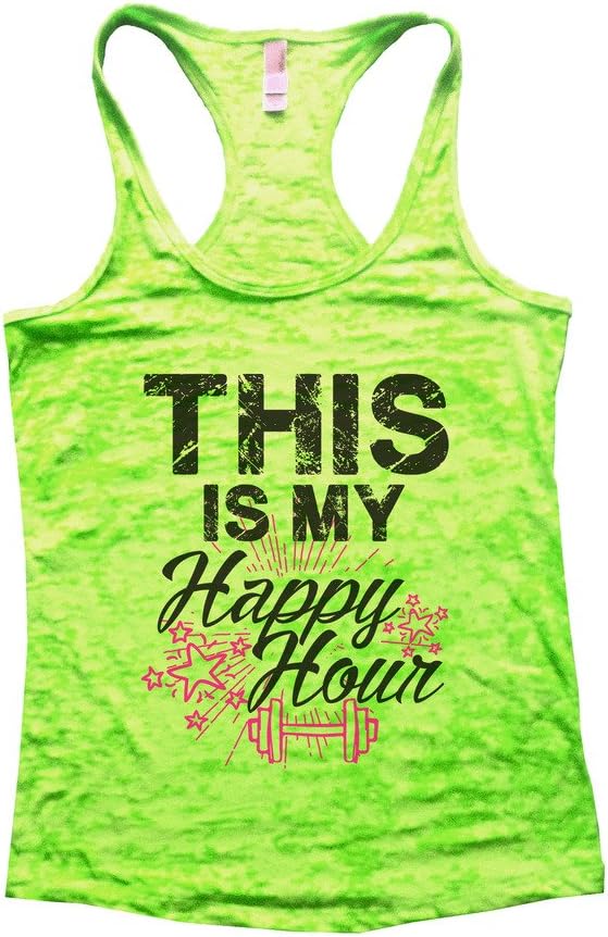 This is My Happy Hour Funny Burnout Workout Racerback Tank Top