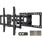 Perlegear UL-Listed Full Motion TV Wall Mount for 42–90 Inch TVs up to 150 lbs, Pre-Assembled TV Mount with Tool-Free Tilt, Swivel, Extension, Max VESA 600 x 400mm, 12″/16″/18″/24″ Wood Studs, PGLF16