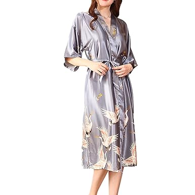 Amazon 女性用バスローブ おしゃれなレディース浴衣式バスローブ