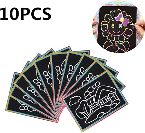 Avoir Images Zkm 10 Pcs A Motifs Scratch Art Papier Peinture Magique Papier le plus cool par