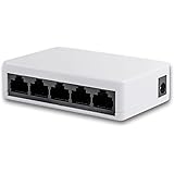 Maxesla 5-Port Network Switch Mini Size Fast Ethernet Switch 10/100Mbps Unmanaged Desktop Metal Housing Switch Auto Negotiation Ports IEEE 802.11 Smart Web Switch Plug-and-Play Silent Operation Switching Fabric for Home and Small Business Users