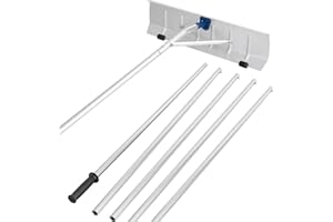 Goplus Snow Roof Rake, Anti-Scratch 26” Extra Large Aluminium Blade w/ Wheels, 5-20ft Extendable Reach, Lightweight Heavy-Dut