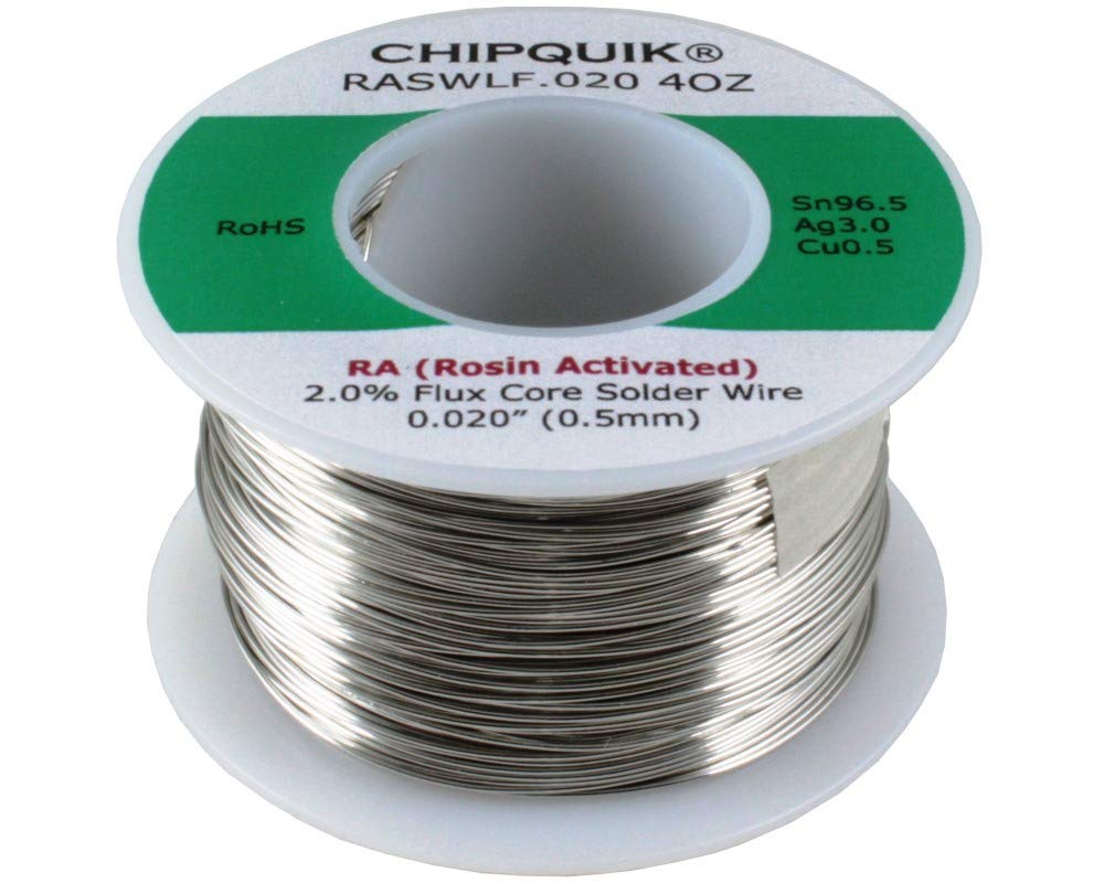 LF Solder Wire 96.5/3/0.5 Tin/Silver/Copper Rosin Activated .020 4oz