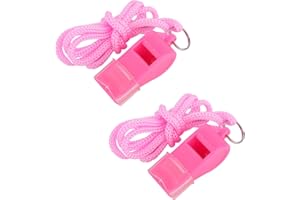 2pcs Pink Coach Whistle, Bright Color Loud Sports Whistle with Lanyard and Mouthpiece for Coaches Referees Lifeguard Teachers
