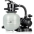 BlueBay Sand Filter Pump for Above Ground Pool,13" Pool Sand Filter 1/3HP, 1850GPH, up to 10000 Gallons, 7-Way Valve, Easy Installation, Gray