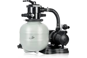BLUE BAY BlueBay Sand Filter Pump for Above Ground Pool,13" Pool Sand Filter 1/3HP, 1850GPH, up to 10000 Gallons, 7-Way Valve, Easy Installation, Gray