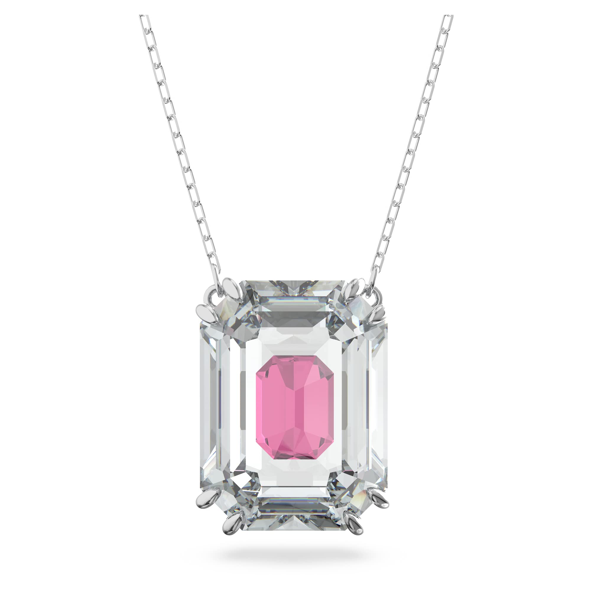 Swarovski Chroma necklace, Pink, Rhodium plated