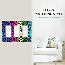 Rainbow Colorful Leopard 3 Gang Triple Rocker/Decor