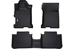 VIWIK Floor Mats for Honda Accord 2013 2014 2015 2016 2017, Automotive All Weather Car Mats for 2013-2017 Accord TPE Rubber Floor Liners Front & Rear Non-Slip Odorless