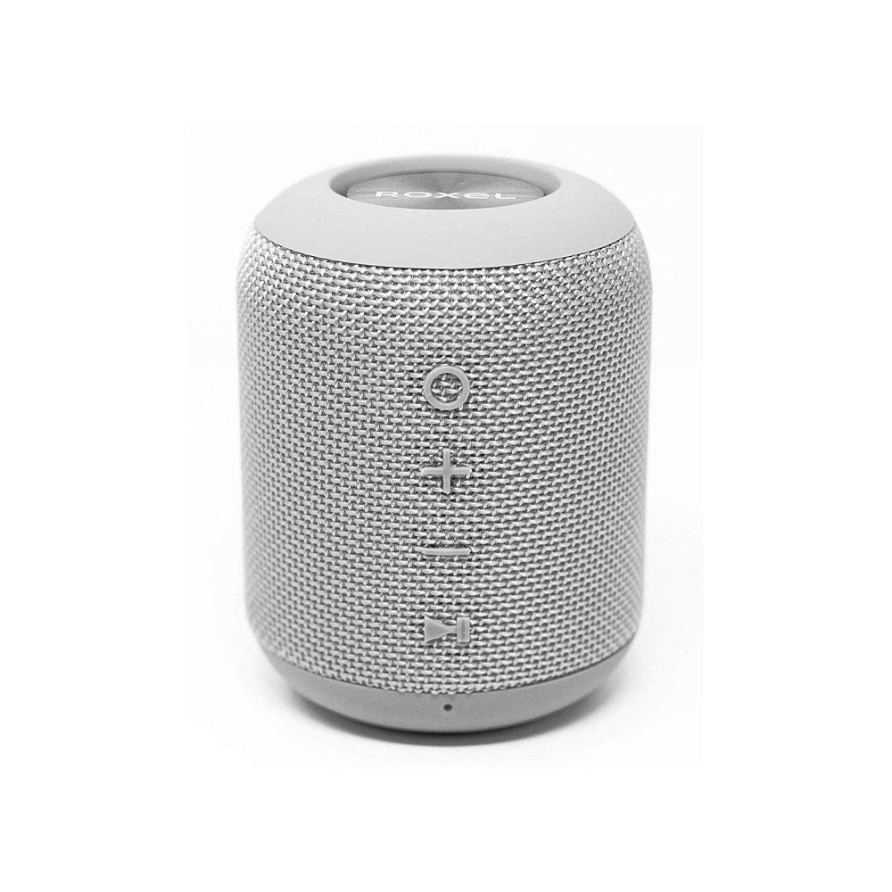Roxel RXB-360 BT Wireless Portable Travel Speaker with Extra Bass for IOS, Android and Computers with Water Resistant Technology. Hands-Free Calls. Indoor or Outdoor Speaker (Grey)