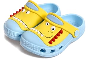 JACKSHIBO Toddler Little Kids Clogs Boys Girls Dinosaur Water Pool Beach Garden Sandals