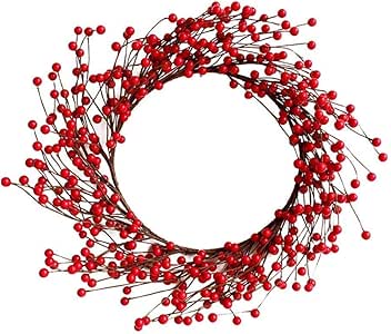 LLZK Corona de Navidad Simulación Berry Fortuna Fruta Puerta Colgando