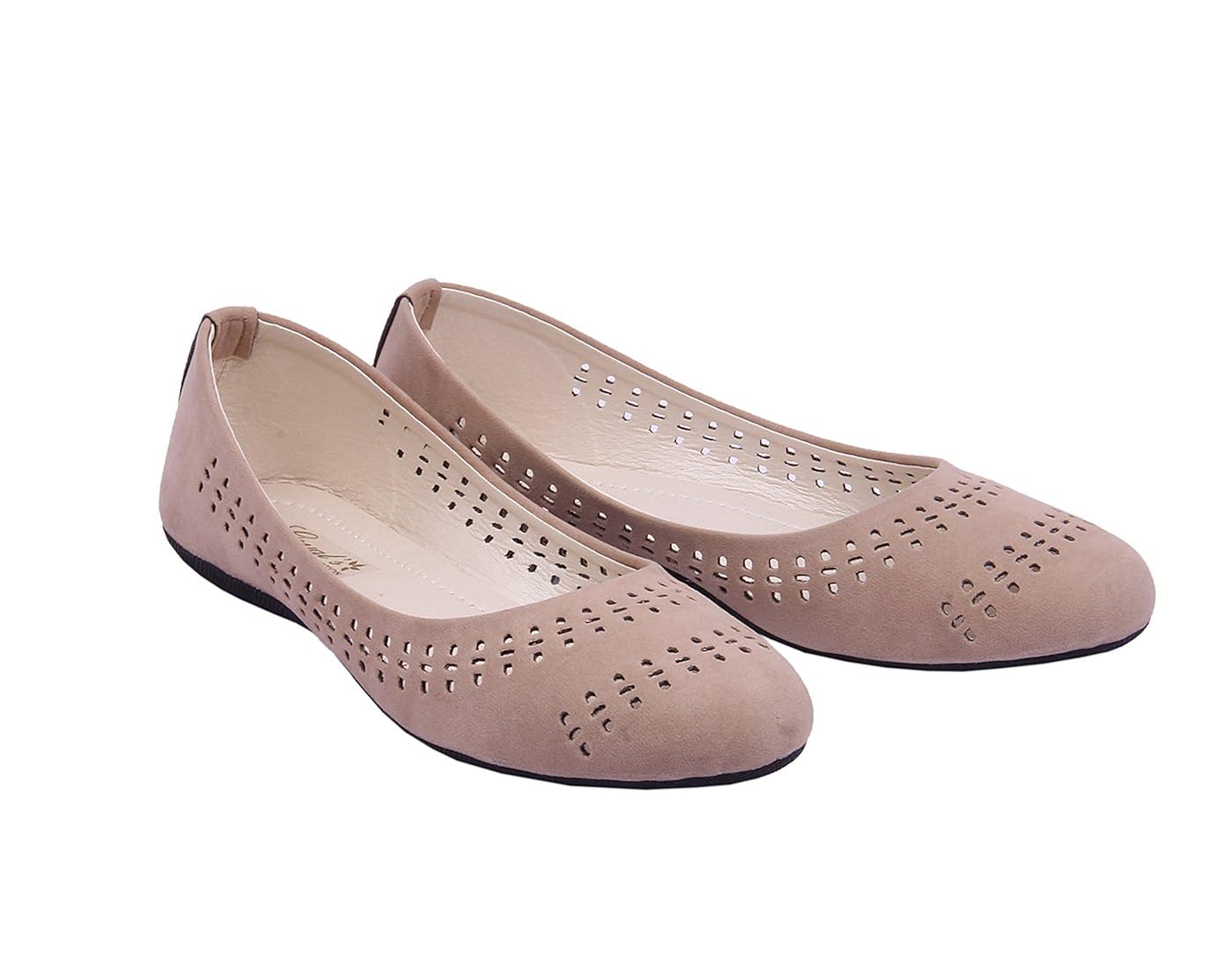 goyal's women's beige synthetic ballerinas