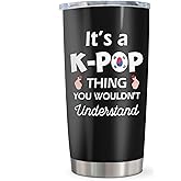 Qatdey K-Pop Gifts for Teen Girl/Women, K-Pop Tumbler 20oz 1PC, Christmas/Birthday Gifts for K Pop Lover Coffee Cup, Kpop Birthday Decorations/Stuff, Korean Music Lover Present