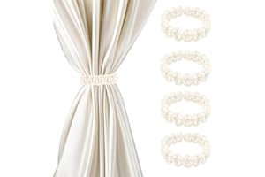 4PCS Boho Braided Curtain Tiebacks - Elegant Rustic Holdbacks for Light Weight Drapes - Handmade Decorative Accessories for H