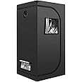 iPower 32" x 32" x 63" Grow Tent Indoor Plant Thick Mylar Reflective Hydroponic System with Floor Tray, Easy to Set, Black