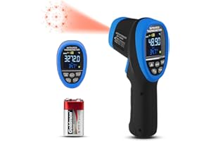 AOPUTTRIVER Digital Laser Thermometer AP-1800C Pyrometer with Colorful Screen -58~3272°F(-50~1800℃) DS 50:1 Infrared Thermometer Non Contact IR High Temp Gun with Backlit Flashlight Max/Min Alarm Set