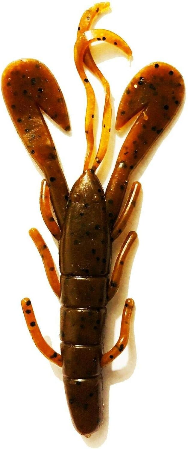 FISHIN ADDICT CRAY CRAY Crayfish Creature Bait fishing lure soft plastic COLA MOTOR OILpack of 3, Black
