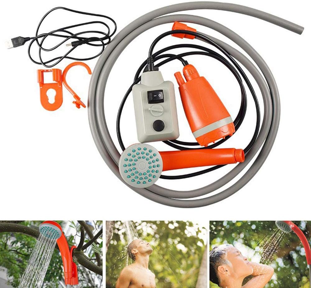 Galapara Portable Shower Camping Shower Switch with USB Rechargeable Battery, Handheld Outdoor Shower Head Camp Shower for Camping, Hiking, Traveling