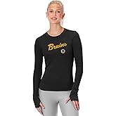 CERTO NHL Women's Long Sleeve Bodycon Shirt, Slim Fit Crewneck Tee, Officially Licensed Fan Apparel