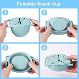 Vicloon Collapsible Silicone Baby Snack Cup with Lanyard Blue view 5