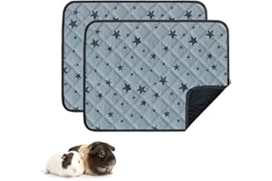 RIOUSSI Guinea Pig Cage Liners, Absorbent Washable Reusable Guinea Pig Fleece Bedding for Midwest and C&C Cages with Leakproo