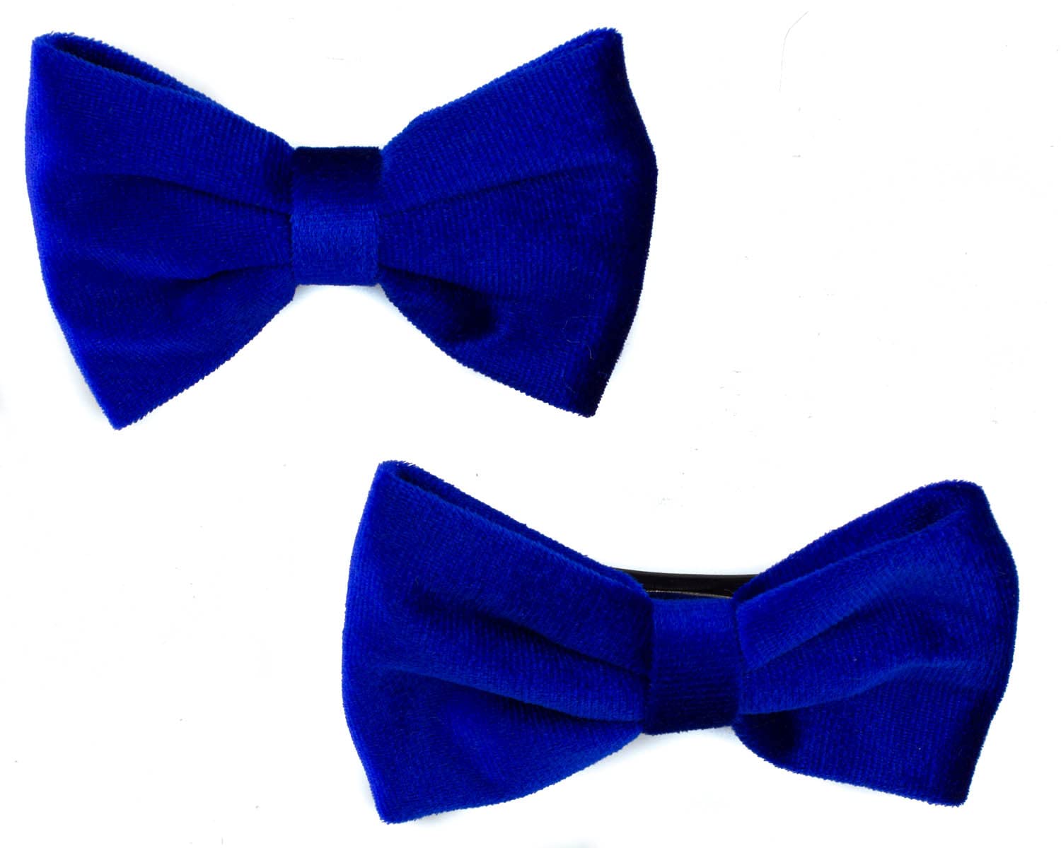 Mytoptrendz® 2 pcs - Barrette Hair Clip Non Slip Automatic French Style Silver Clasp with Knotted Classic Soft Velvet bow Hair Slide Hairpins for Girls,Women((Royal Blue)