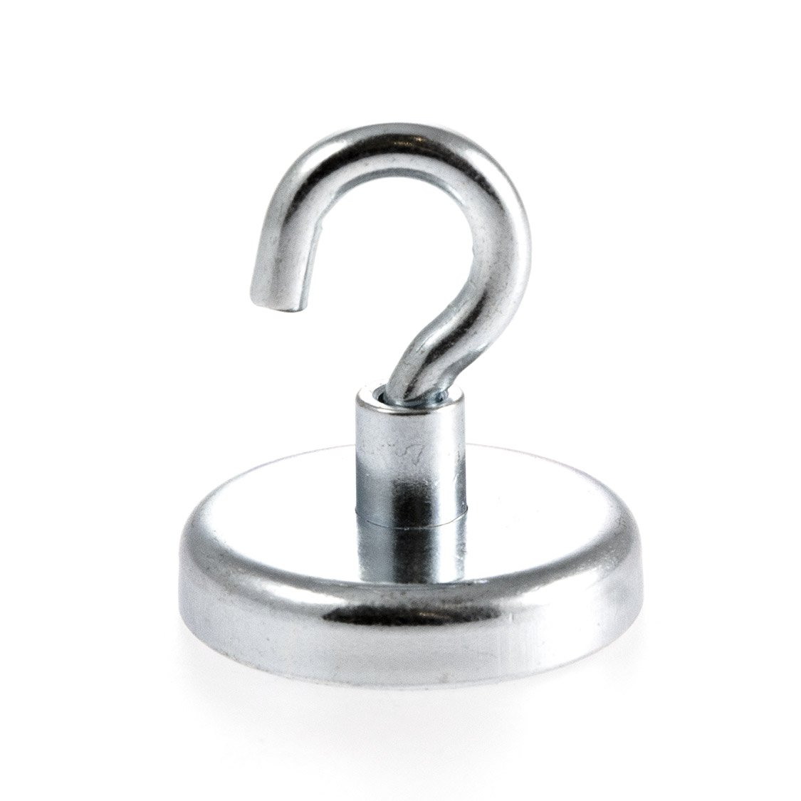 Magnetastico® | 1 Piece Neodymium N35 Hook Magnet 42 mm Ø | Holding Force 68.0 kilograms | 1 zinc Coated Ultra Strong Neodymium Magnetic Hook | Clamping Magnet & Pot Magnet with Hook
