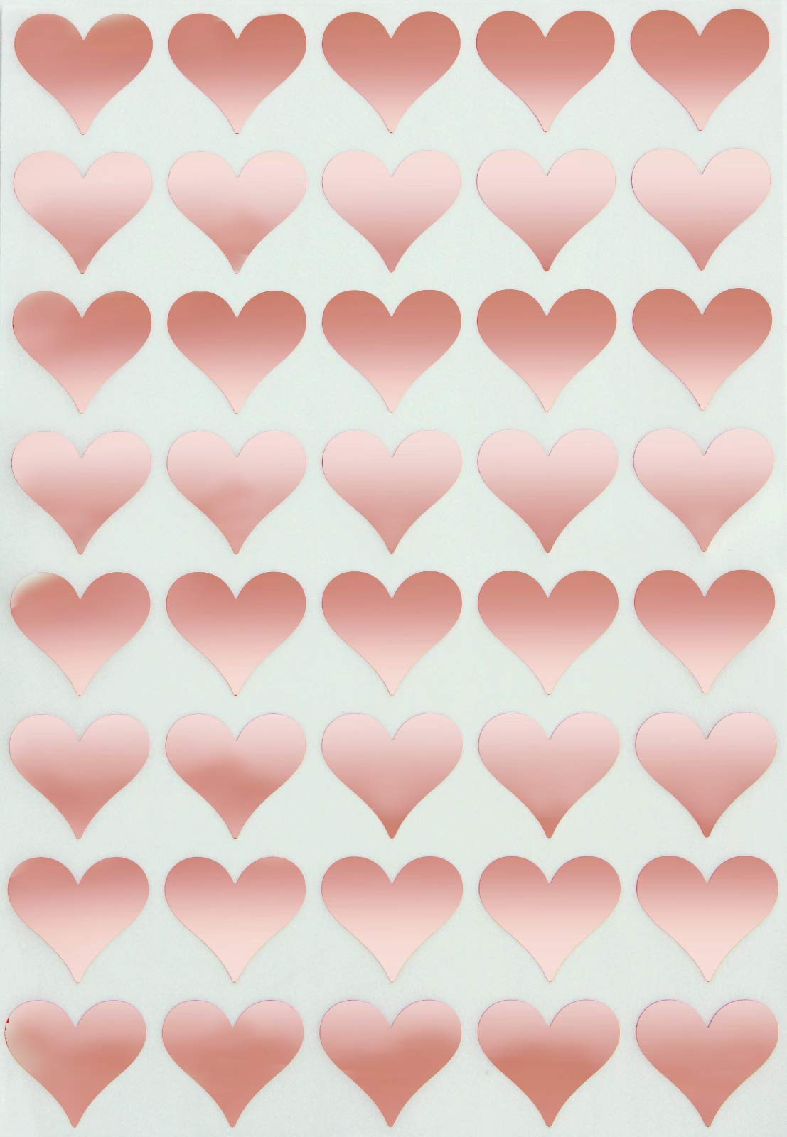 Royal Green 19mm Rose Gold Valentine Heart Stickers – Permanent Heart Labels for Treat Bags, Gift Seals, Cards & Crafts – Easy Peel & Stick - (200 Pack)