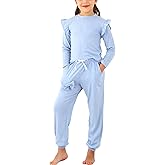 Jimonda Kids Girls Long Sleeve Tops and Pants with Pockets Clothing Set 2 Piece Outfits Tracksuit Outdoor Sweatsuit Sets