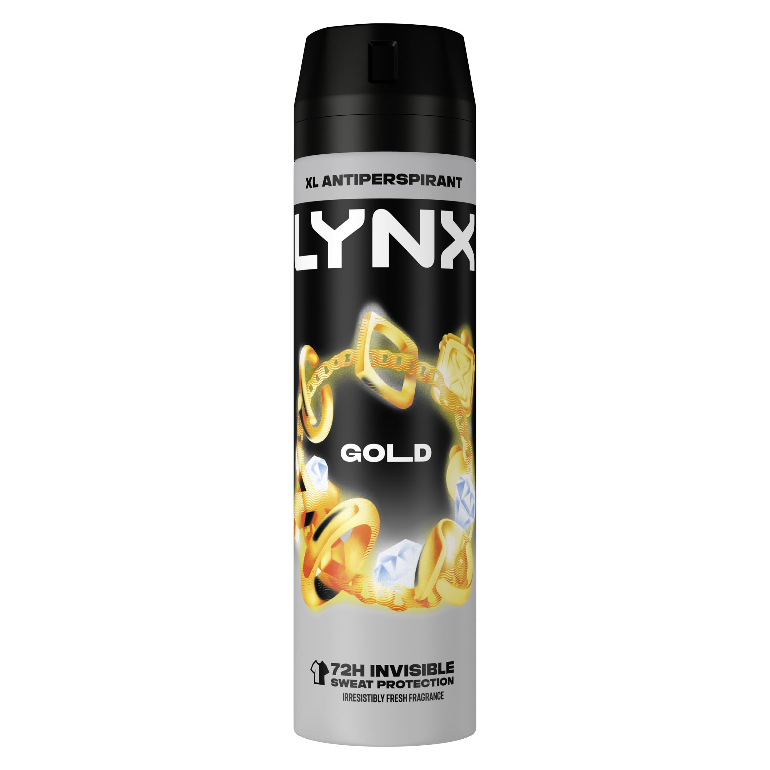 Lynx Men Gold DeodorantBody Spray Antiperspirant with ProScent technology and an oud wood & fresh vanilla scent for 72 hours protection against odour and wetness 200 ml, Pack of 6