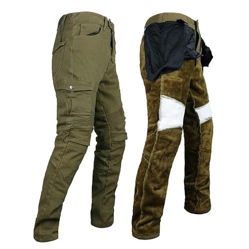 Motorcycle Riding Jeans With Armor - Stretch Denim Pants With CE Knee & Hip Pads (Removable)