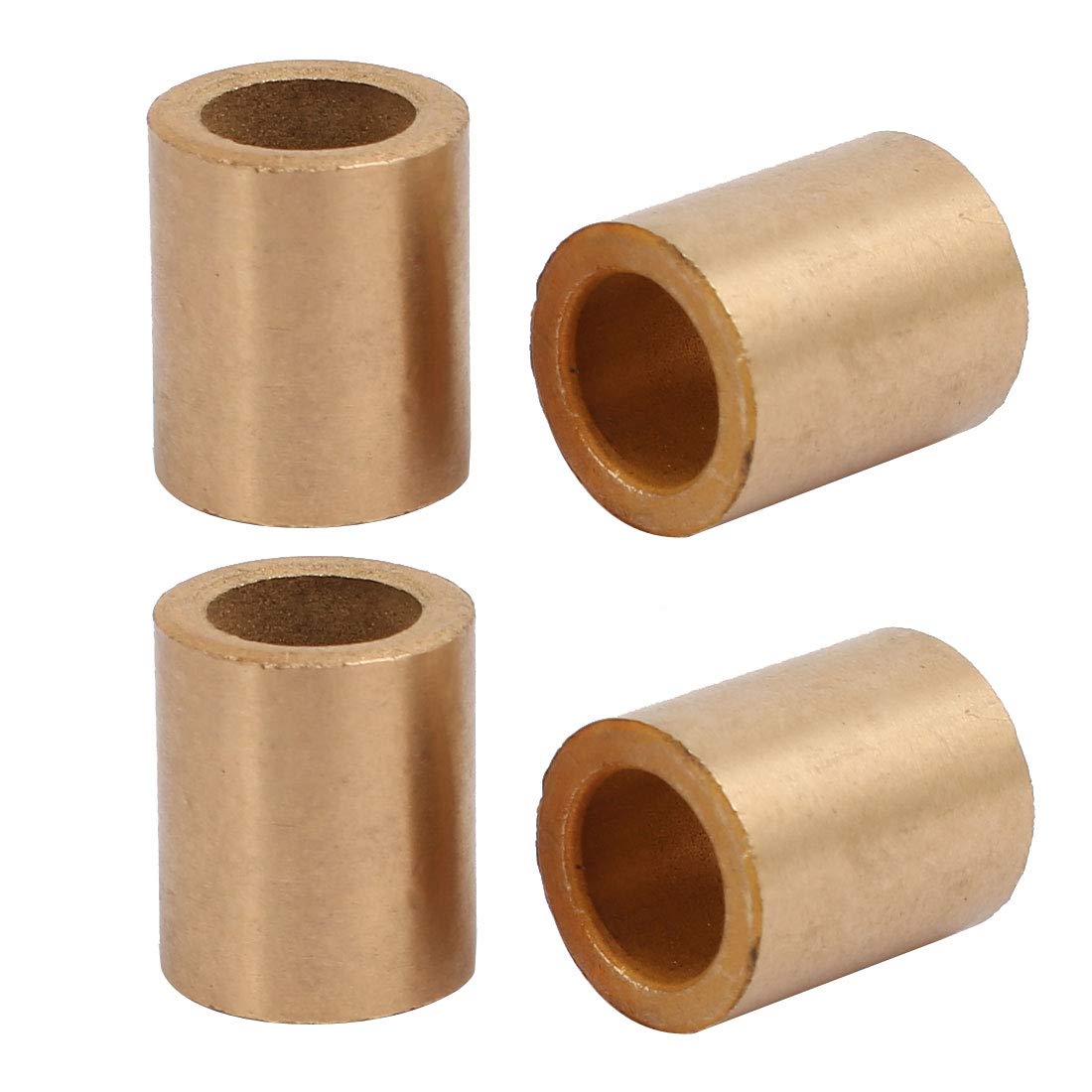 sourcingmap 8mmx12mmx15mm Powdered Metal Bronze Sleeve Bearing Bushing 4pcs
