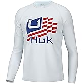 HUK Mens Pursuit Pattern Long Sleeve Shirt, Performance Fishing Shirt