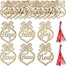 SATINIOR 18 Pieces Christmas Wooden Ornaments Tree Hanging Tags Wooden Hollow Letter Decorations