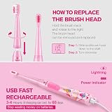 Vekkia Sonic Rechargeable Kids Toothbrush 3 Modes IPX7 Pink view 2