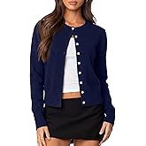 Darong Women's Lightweight Cardigan Sweater Long Sleeve Button Down Crew Neck Spring Outfits Fashion 2026 Clothing