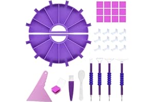 GISGOO Diamond Art Painting Trays Organizer, Diamond Art Painting Trays Accessories and Tools Kit, 2 Rhinestone Tray Sorter 12 Slots Tray for DIY Art Craft Supplies (Purple)