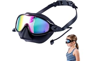 Children's Swimming Goggles (2026 Model) - Integrated Nose Cover & Ear Protection, Anti-Fog Waterproof Swim With Wide Field