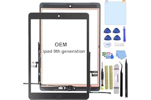 Paisrulim for iPad 9 (9th Generation) Screen Replacement, OEM Digitizer Touch Glass Replacement for ipad 9th Gen 10.2 inch (A2602 A2603 A2604 A2605，2021 Released) with Home Button (NO LCD)