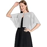 Pukguro Capelets for Women Soft Chiffon Shawls Wraps Shurg for Evening Wedding Capes Bolero Cover Up