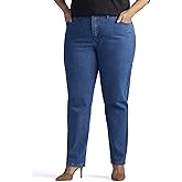 Lee Women's Plus Size Relaxed Fit Side Elastic Tapered Leg Jeans