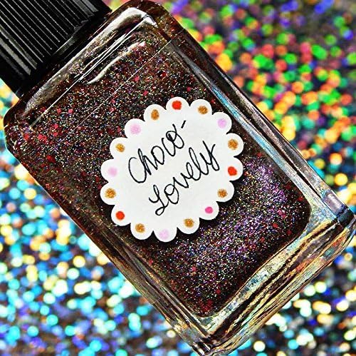 Lynnderella Limited Edition—Pink-Shimmered Brown Holographic Nano Glitter Nail Polish—Choco-Lovely