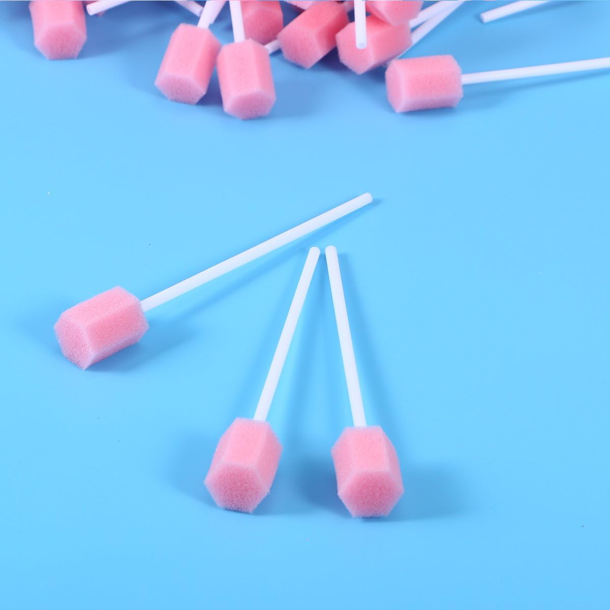 Rosenice 100Pcs Disposable Mouth Swabs for Oral Care Dental Mouth Swabs Sponge on a Stick - Image 5