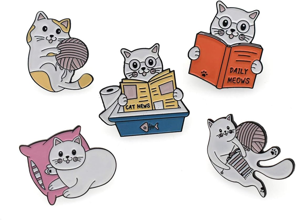 Funny Enamel Brooch Pin Set Cute Cartoon Brooches Lapel Pins Badge for Kids Children Jean Bag Clothes Decoration