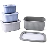 Core Kitchen Nested Wheat Fiber Food Storage Set &ndash; 8-Piece BPA-Free Containers with Lids &ndash; Eco-Friendly, Stackable, Microwave &amp; Freezer Safe
