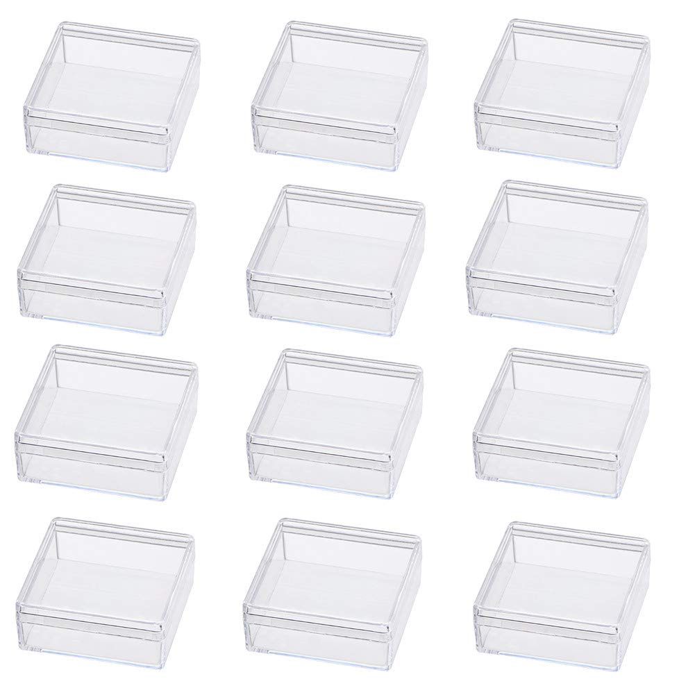 BENECREAT 15 Pack 5x5x2cm Square High Transparency Plastic Bead Storage Containers Box Case for Beauty Supplies,Tiny Bead, Jewerlry Findings and Other Small Items โ image 1