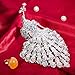 YU FENG Silver Peacock Figurine Trinket Box Hinged Crystal Animals Collection for Women or Girls (Peacock)